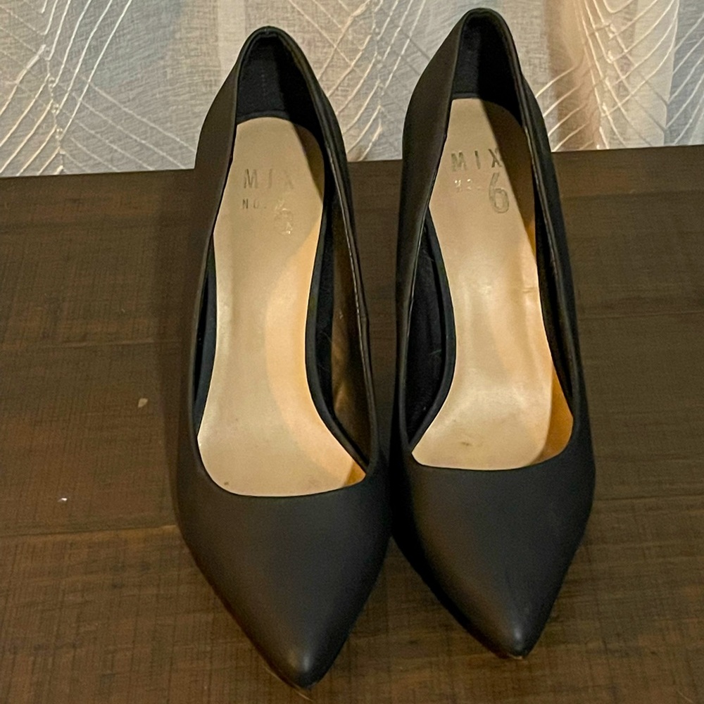 Matte black stilettos